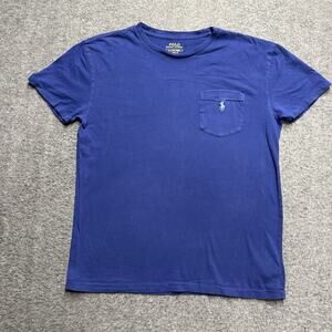 Polo Ralph Lauren Classic Fit Short Sleeve Shirt Men's Small Blue Pocket Cotton